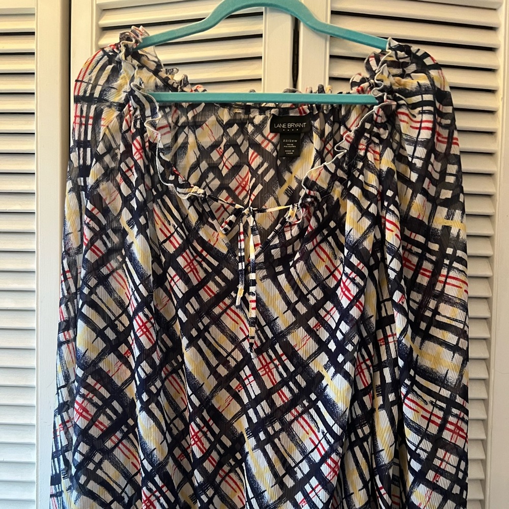 Lane Bryant flowy semi-transparent polyester blouse